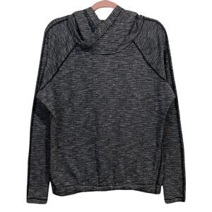 Lululemon Hoodie Womens‎ Size 8 Black White Heathered Hooded Knit Gym Athletic